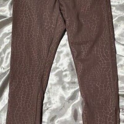 Juicy Couture Sport Essential  Leggings 26” inseam SZ S NWT Plum Truffle Pattern